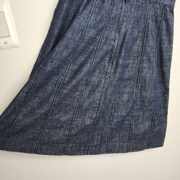 Gap Factory Denim Dress Jean Dress A-Line Adjustable Straps Zip Dark Wash Blue M - Picture 10 of 12